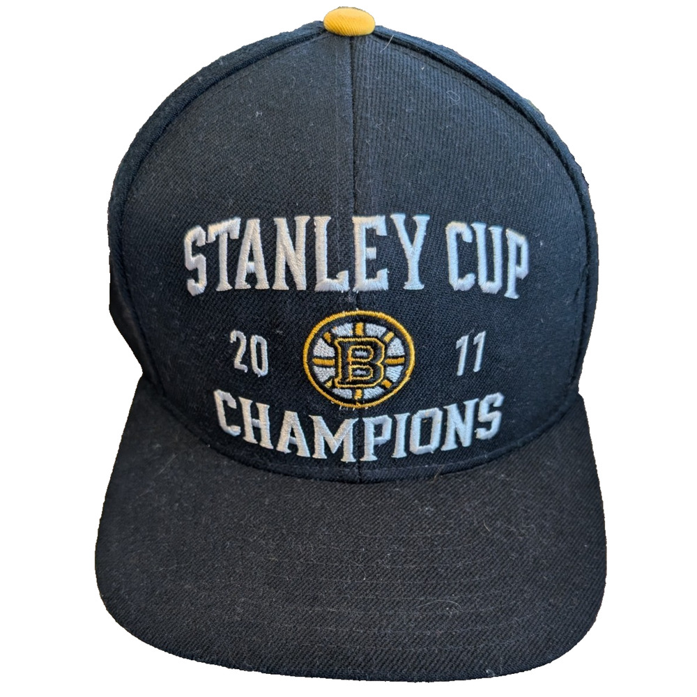 Boston Bruins 2011 Stanley Cup Champions Black Hat Cap EUC‎ Reebok